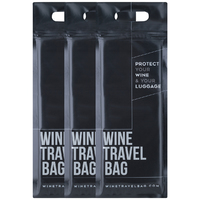 Wine Travel Bag - Matte Black (Pack of 3) - Wine Bottle Protectors