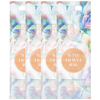 Wine Travel Bag - Modern Floral (Pack of 4) - Reusable Travel Wine Bag