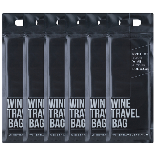 Wine Travel Bag - Matte Black (Pack of 6) - Wine Bottle Protectors