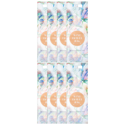 Wine Travel Bag - Modern Floral (Pack of 8) - Reusable Travel Wine Bags