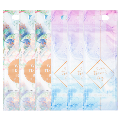 Wine Travel Bag - Marble & Floral Designs  (Pack of 6)